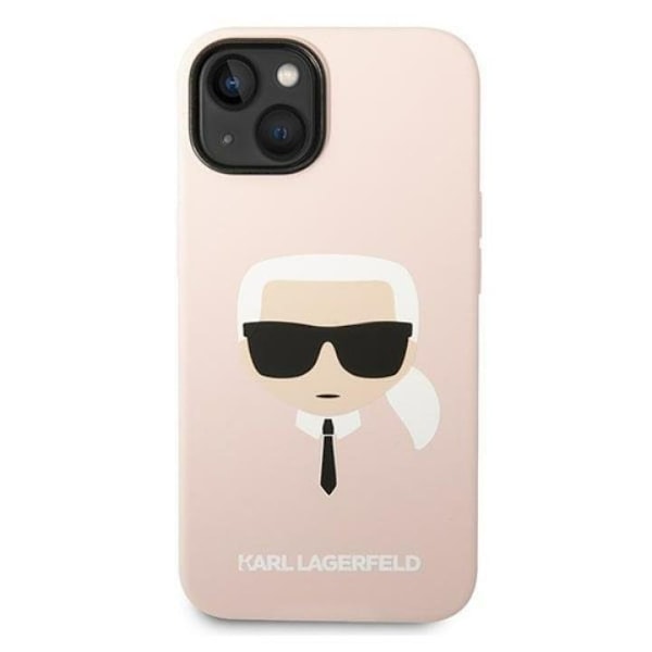 Karl Lagerfeld iPhone 14 Plus Skal Czarny Silicone Karl`s Head - Rosa