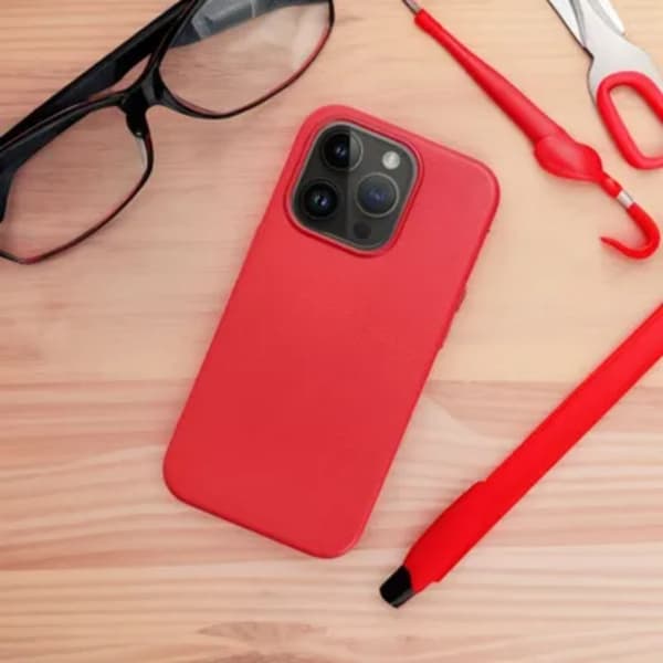 iPhone 15 Pro Max Mobilskal Magsafe Læder - Rød Röd