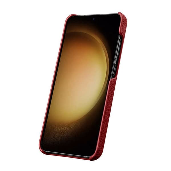 MELKCO Mobilskal till Samsung Galaxy S25 Äkta läder PC Röd