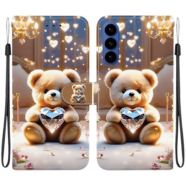 Plånboksfodral för Samsung Galaxy S26 Plus Konstläder Stativ - Diamond Bear