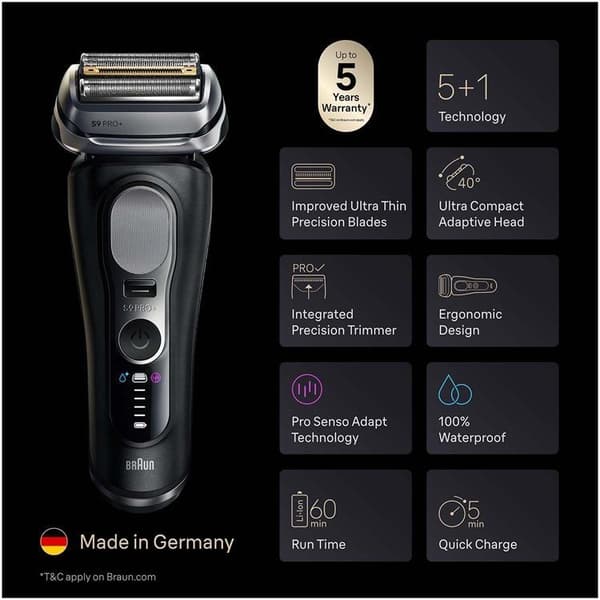 Braun Rakapparat Serie 9 PRO+ 9600s Svart