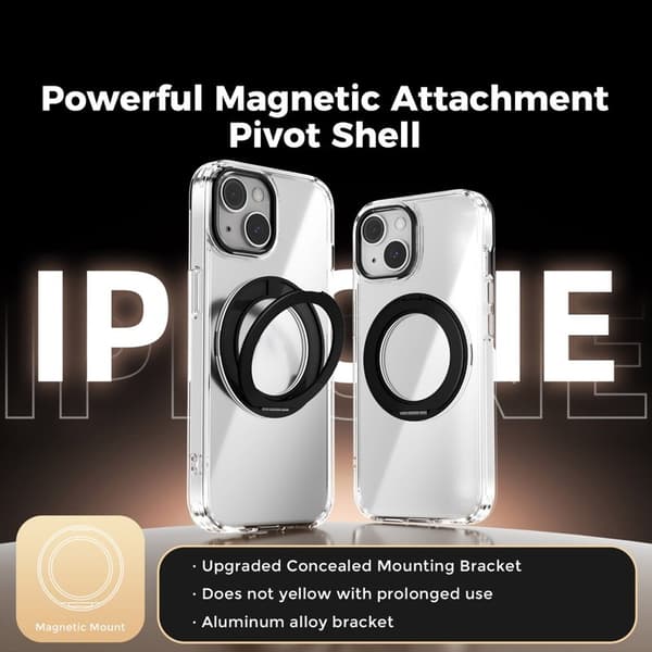 ABEEL Q-LUCK Mobilskal till iPhone 15 Shockproof Med Kickstand Svart