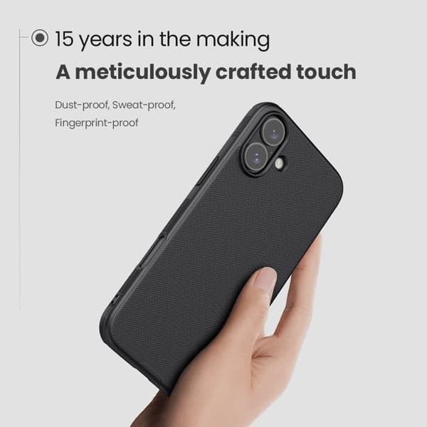 NILLKIN Frosted Shield Pro Mobilskal till iPhone 16 Matt PC+TPU Svart