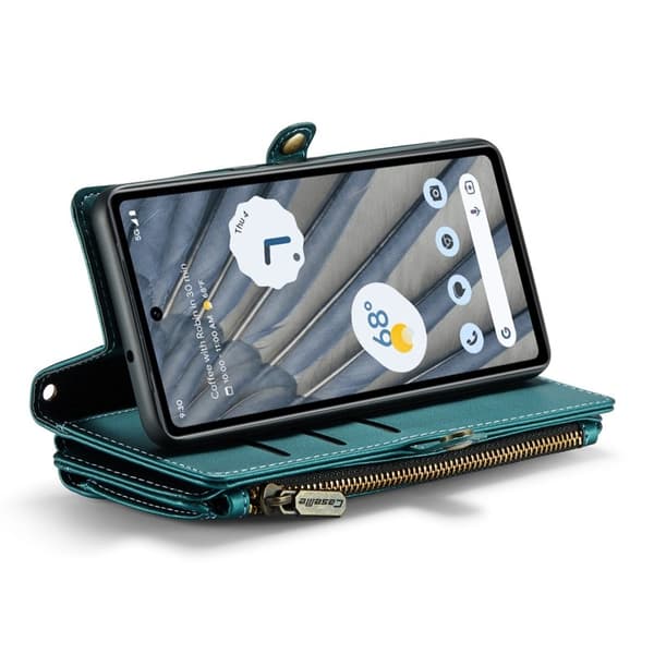 CASEME Plånboksfodral Konstläder för Google Pixel 7a med kortfack - Grön