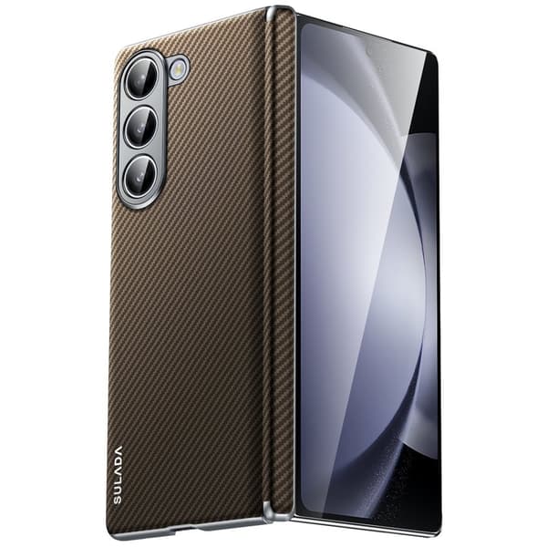SULADA Mobilskal till Galaxy Z Fold5 5G Läder+PC Automatisk Brun