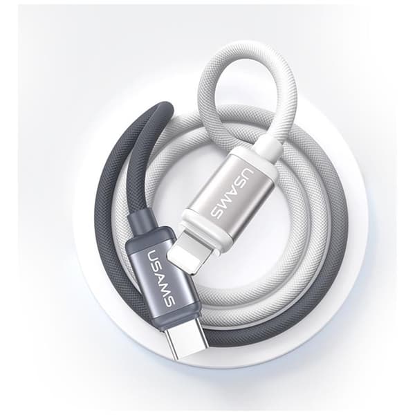 USAMS USB-C till Lightning Kabel PD 30W 1.2m Bicolor SJ757 - Svart/Vit Vit