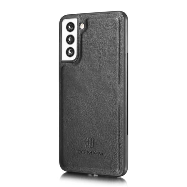 DG.MING Samsung Galaxy S21 2-i-1 Äkta Läder Plånboksfodral Svart