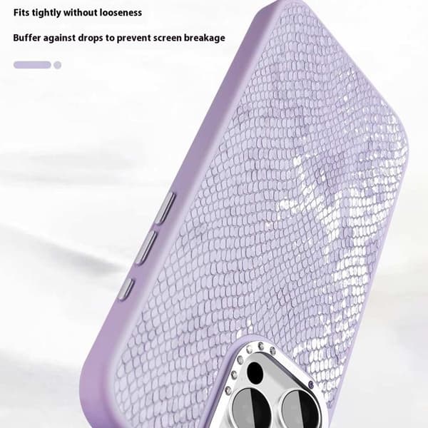JAUCASE Mobilskal till iPhone 16 Pro Max Magafe Snake Texture - Lila Lila
