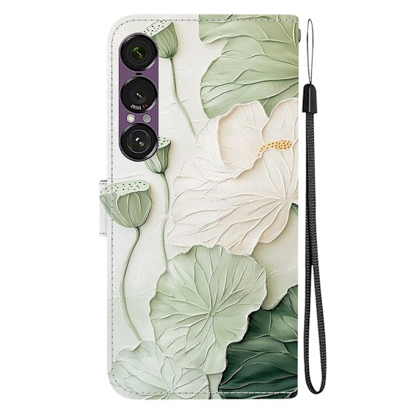 Sony Xperia 1 VII Konstläder Plånboksfodral Pattern Printing - Lotus