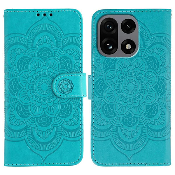 OnePlus 15 Plånboksfodral Mandala Imprinted Konstläder - Blå Blå