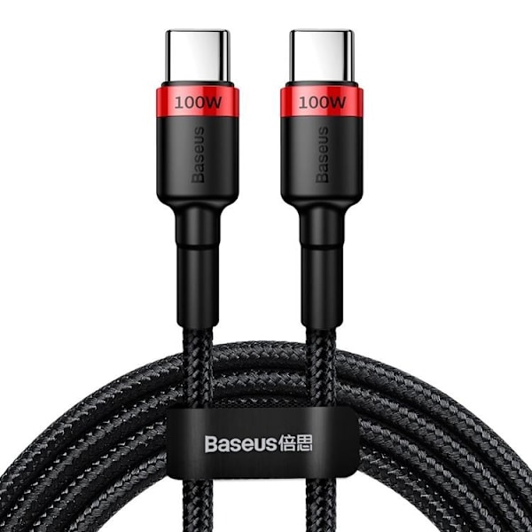 Baseus Nylon USB-C till USB-A kabel 2m 100W - Svart Svart