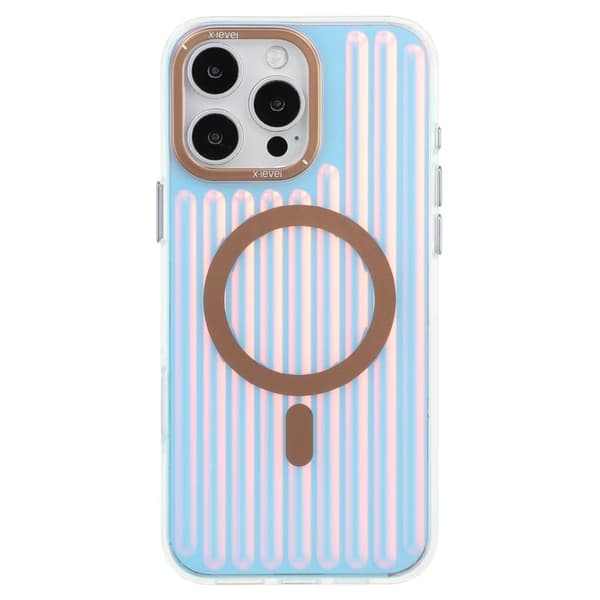 X-LEVEL Mobilskal till iPhone 16 Pro MagSafe Corrugated Textur - Guld