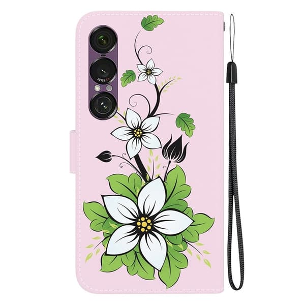 Sony Xperia 1 VII Konstläder Plånboksfodral Pattern Printing - Lily Flerfärgad
