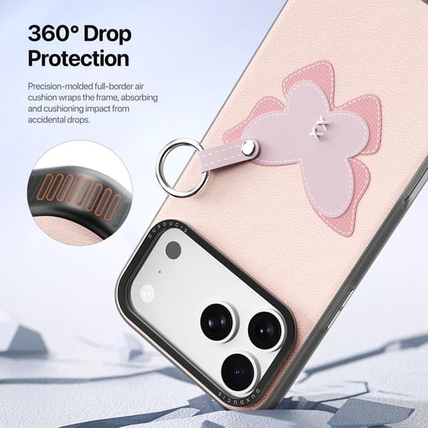 DUX DUCIS Mobilskal till iPhone 17 Pro med Fingerring/Rem Luvy Series Rosa