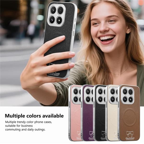 Mobilskal för Xiaomi 17 Magnetisk PU-läder Butterfly Bow Pattern Svart