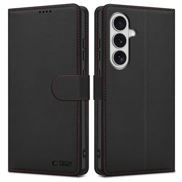 Tech-Protect Plånboksfodral För Galaxy S26 - Svart/Röd Svart