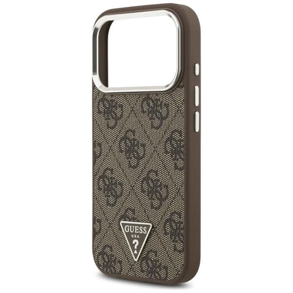 Guess Telefontaske til iPhone 17 Pro MagSafe 4G Trekantlogo - Brun Brun