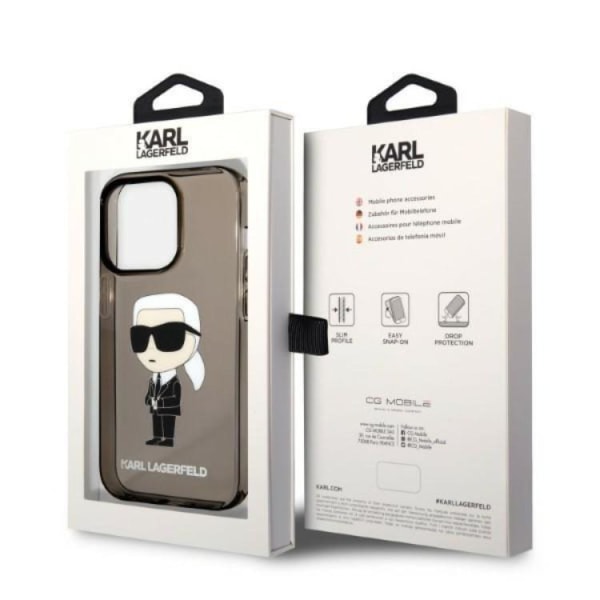 Karl Lagerfeld iPhone 14 Pro -mobiilikotelo Ikonik - musta