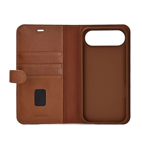 BUFFALO iPhone Air Pung Etui MagSafe 2-i-1 3 Kort - Brun Brun