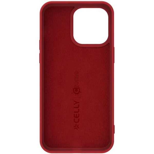 Celly iPhone 15 Pro Mobilskal Cromo Soft Rubber - Röd