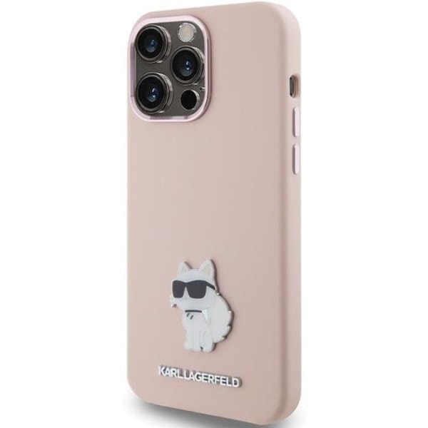 KARL LAGERFELD iPhone 15 Pro Max mobiilisuoja silikonimetallitappi