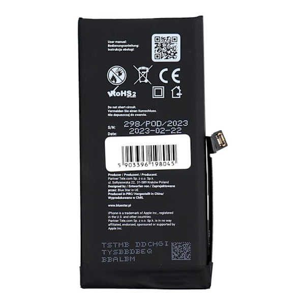 Blå stjerne iPhone 12 Mini batteri HQ 2227 mAh