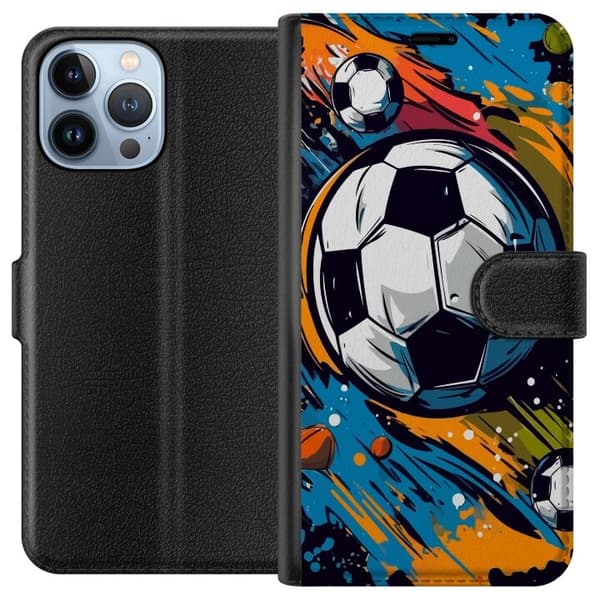 Plånboksfodral till Apple iPhone 13 Pro Max med Fotbollar