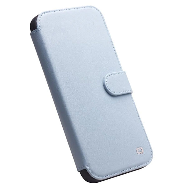QIALINO iPhone 13 Mini Plånboksfodral Äkta läder - Blå Blå