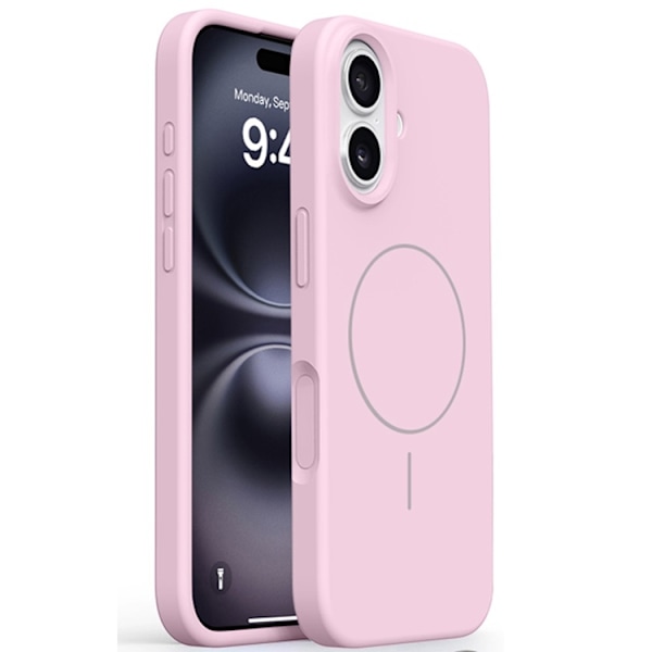 Mobilskal till iPhone 16 MagSafe Liquid Silikon Microfiber Lining - Rosa Rosa