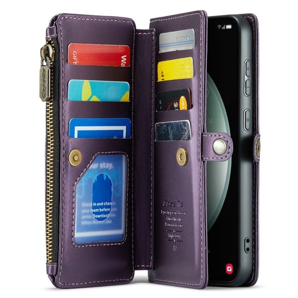 CASEME Plånboksfodral Konstläder för Samsung Galaxy S23 FE - Lila