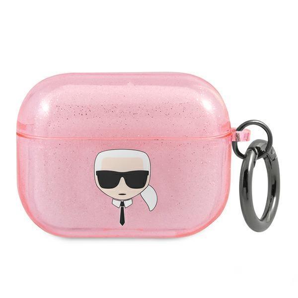 Karl Lagerfeld Glitter Karl`s Head Cover Airpods Pro - Pink Pink