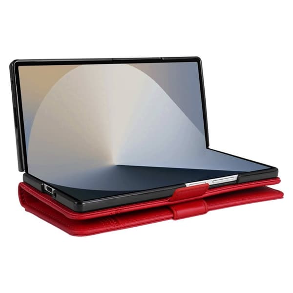 AZNS Samsung Galaxy Z Fold7 Plånboksfodral Konstläder - Röd