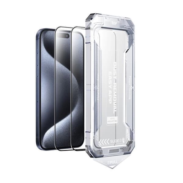 LIVSTIDSGARANTI - BOOM iPhone 15 Pro Max Härdat Glas Skärmskydd - 2 Pack