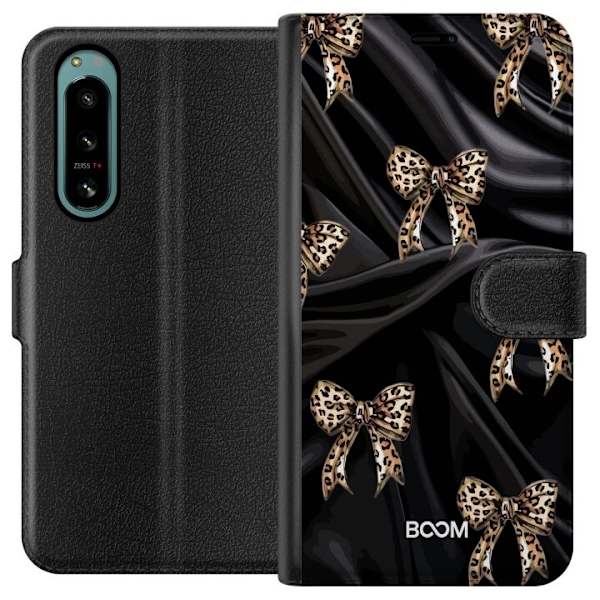 Plånboksfodral till Sony Xperia 5 IV med Leopard Bow