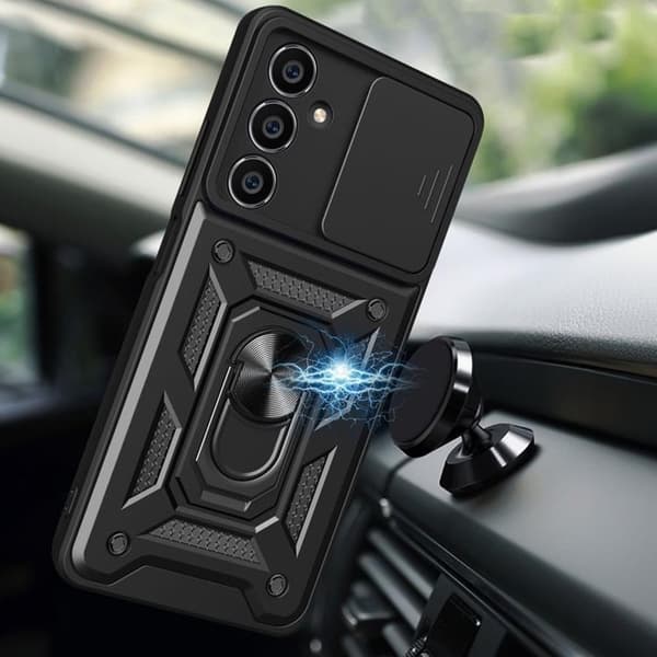 Tech-Protect Galaxy S23 FE -puhelinkotelo Camshield Pro - Musta Svart