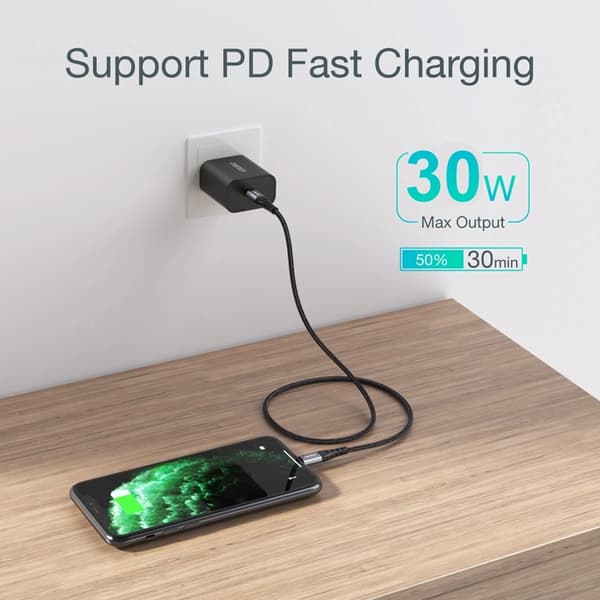 Choetech USB-C till Lightning kabel MFi 1.2m lång - Svart Black