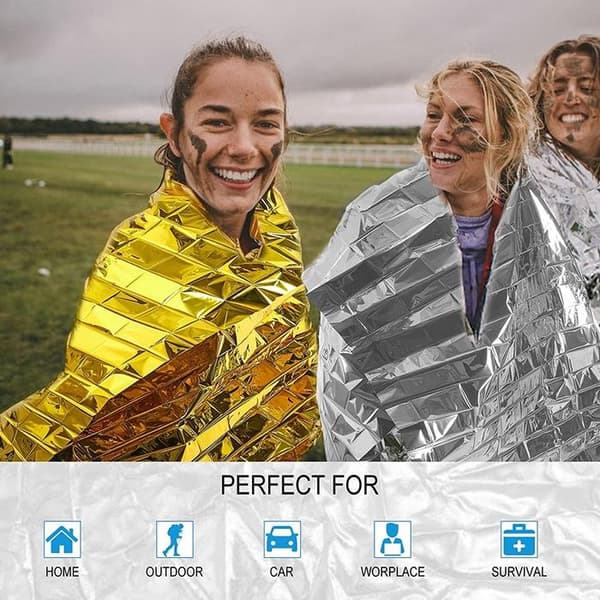 Nödfilt Värmefolie Vindtät & Lättvikt Överlevnadsfilt - Silver Silver