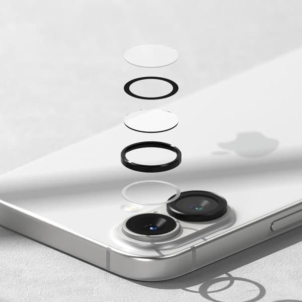 Ringke [2-Pack] iPhone 16/16 Plus kameralinsedæksel hærdet glas Svart
