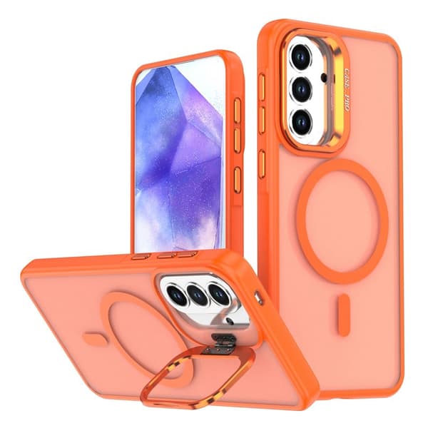 Mobilskal för Samsung Galaxy S26 Plus Magnetiskt Kickstand PC + TPU - Orange