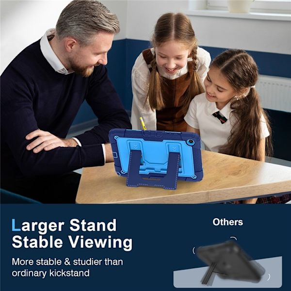 Galaxy Tab A9 Plus Skal Kickstand Med Rem Anti Drop Blå