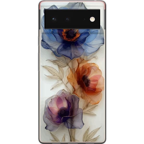 Mobiltelefon taske til Google Pixel 6 med silkeblomster