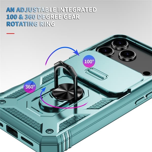 Mobilskal till iPhone 17 Pro Max Slide Camshield Kickstand - Grön Grön