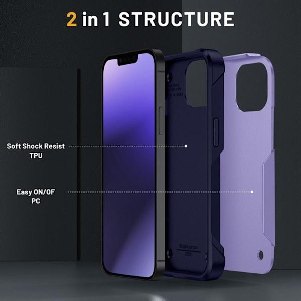 iPhone 14 Skal ShockProof - Lila Lila