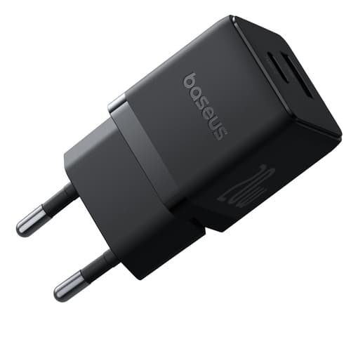 Baseus Snabbladdare USB-C - USB-A 20W Palm - Svart Svart