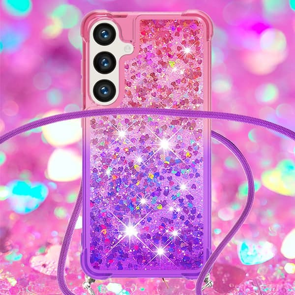 Mobilskal för Samsung Galaxy S26 Plus Gradient TPU med rem - Rosa/Lila