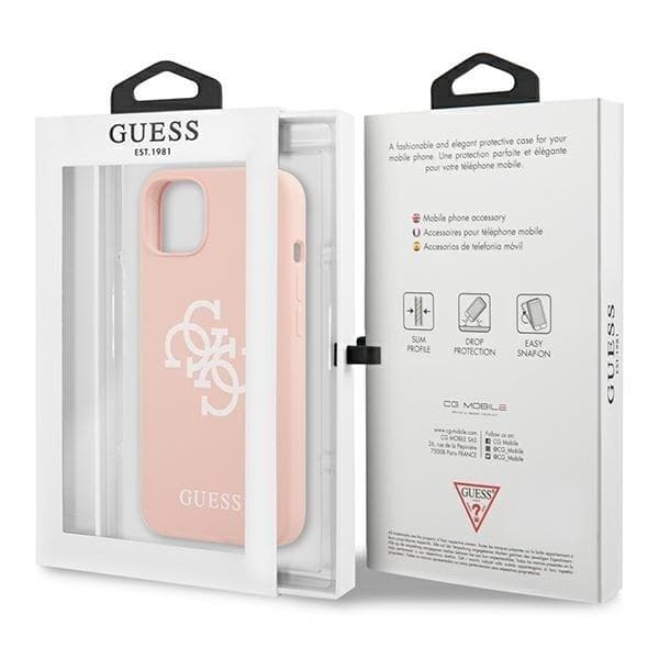Guess Silicone 4G Logo Skal iPhone 13 mini - Pinkki Pink