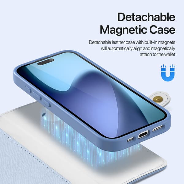 Dux Ducis iPhone 17 Plånboksfodral Magsafe Detachable Lawa Blå