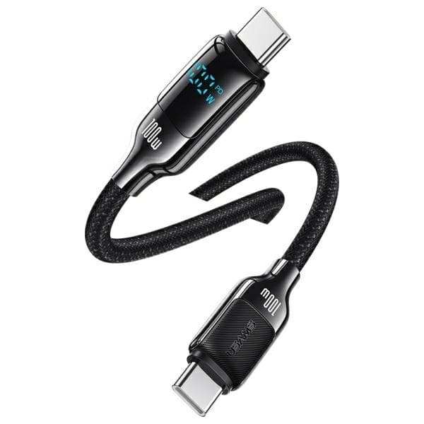 USAMS HX-serie USB-C/USB-C-kabel 100W 1.2m digital skærm - sort