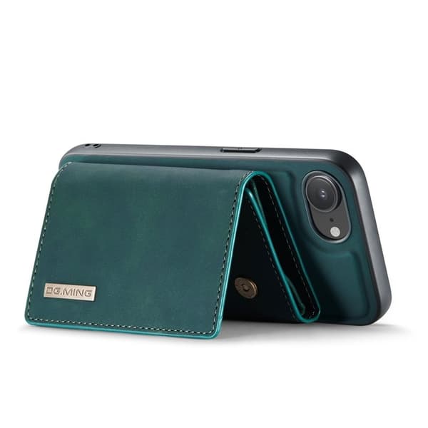 DG.MING Serie Mobilskal till iPhone 16e med Kickstand och Plånboksfodral Grön