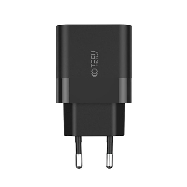 Tech-Protect 2-Port Väggladdare USB-C PD20W - Svart